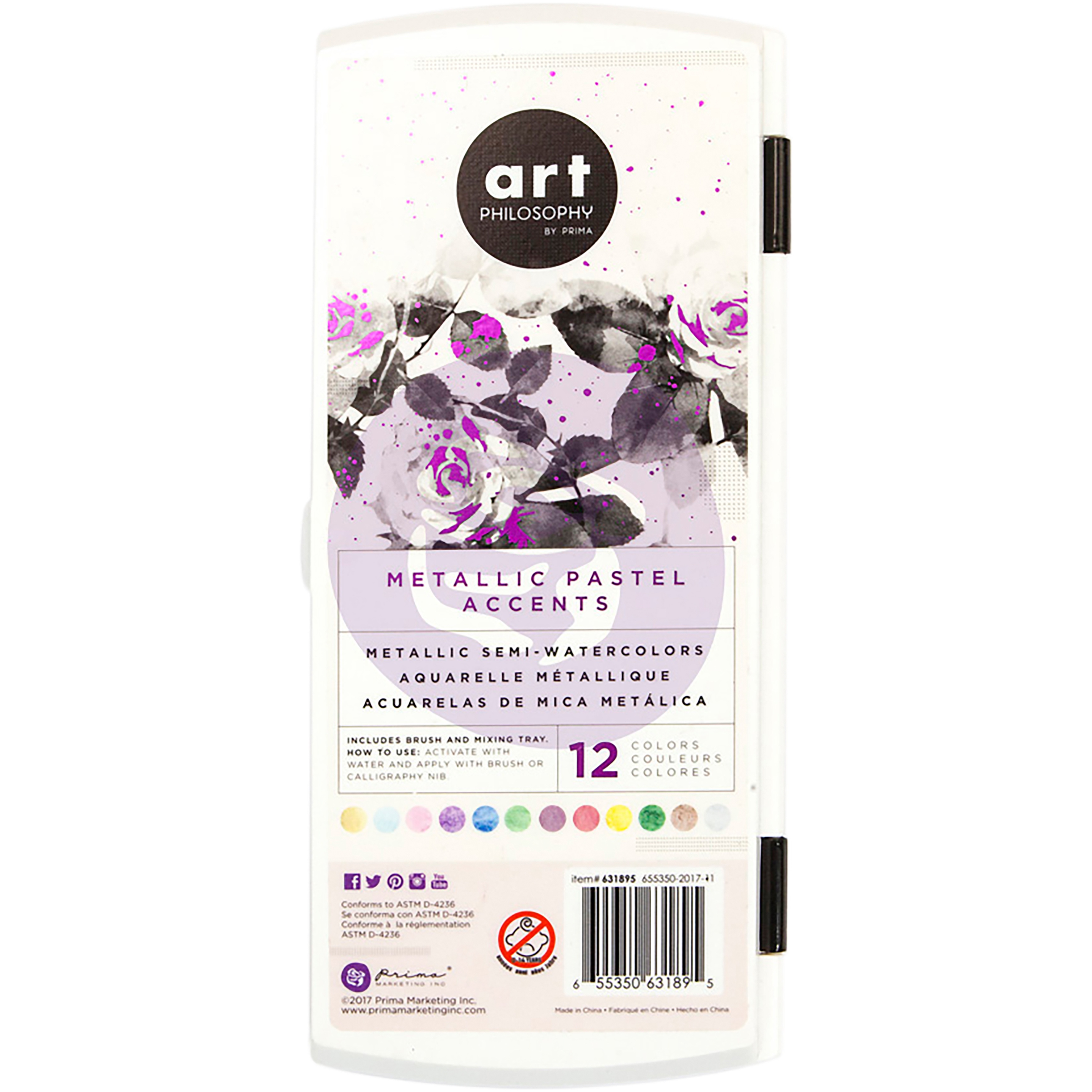 Prima® Art Philosophy® Metallic Pastel Accents Semi-Watercolor Paint Set,  12ct.